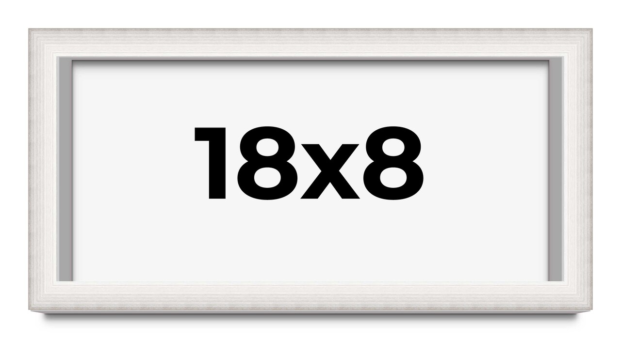 Panoramic Shadow Box 1.5" Depth Silver Picture Frame - UV Acrylic, Backing, Hanging Hardware